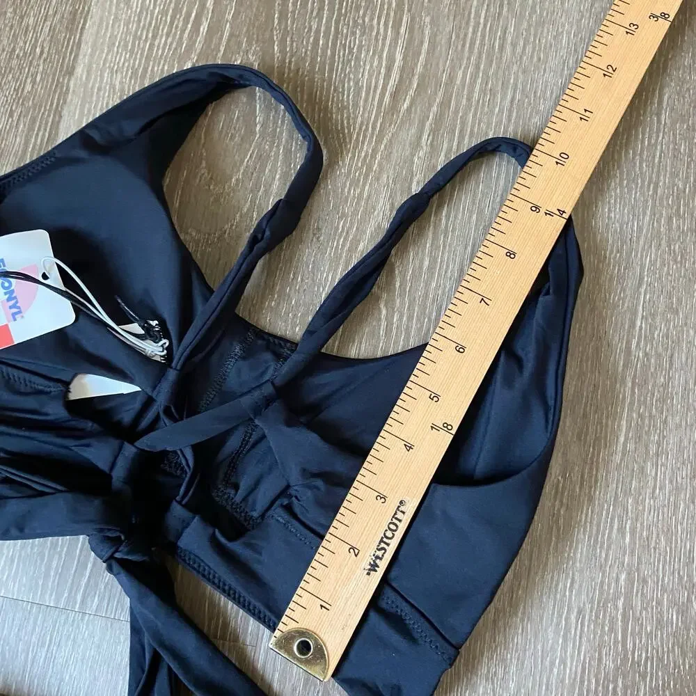 Prana Mallorca Swim Top & Lahari High Rise Bottom Size S Black Brown Bikini Set